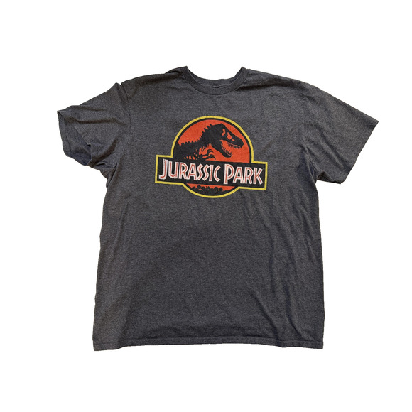 Jurassic Park Shirt Mens XL Heather Gray Graphic Tee T Rex Dinosaur Movie Fader - Picture 1 of 6